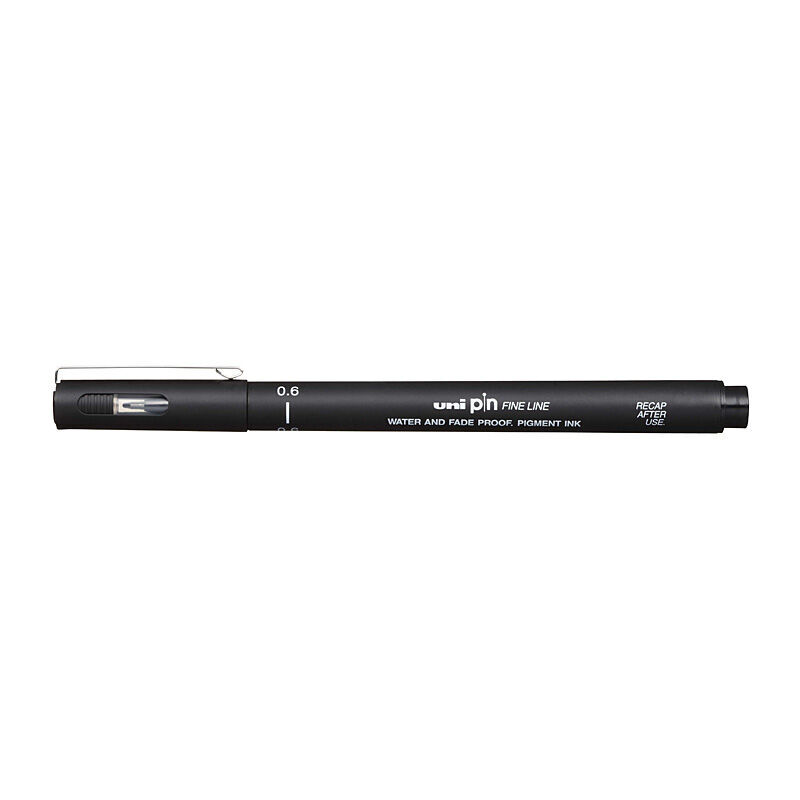uni Pin FineLiner 0.6 Blk Bx12