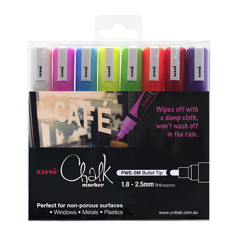 uni Chalk Mrkr Bullet Asst Pk8